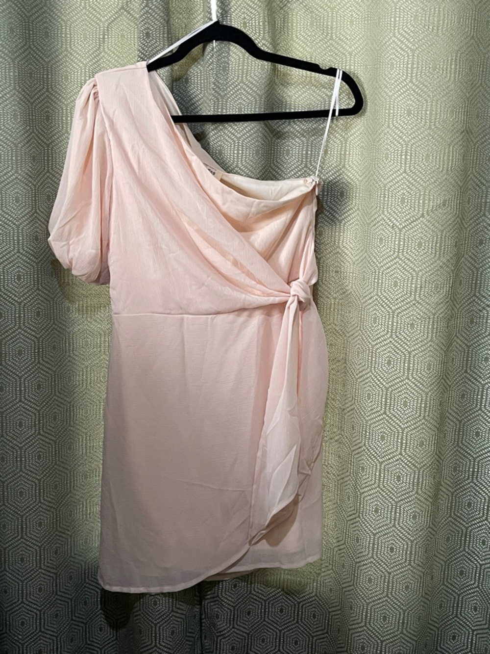 Umgee One-Shoulder Pale Blush Wrap Dress